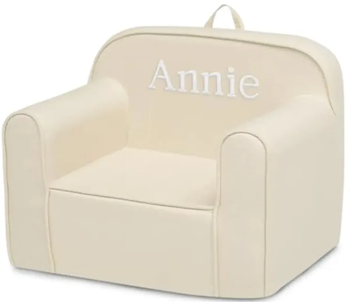 Delta Children Personalized Cozee Chair - Customize with Name – Foam Kids Chair for Ages 18 Months and Up, Oatmeal