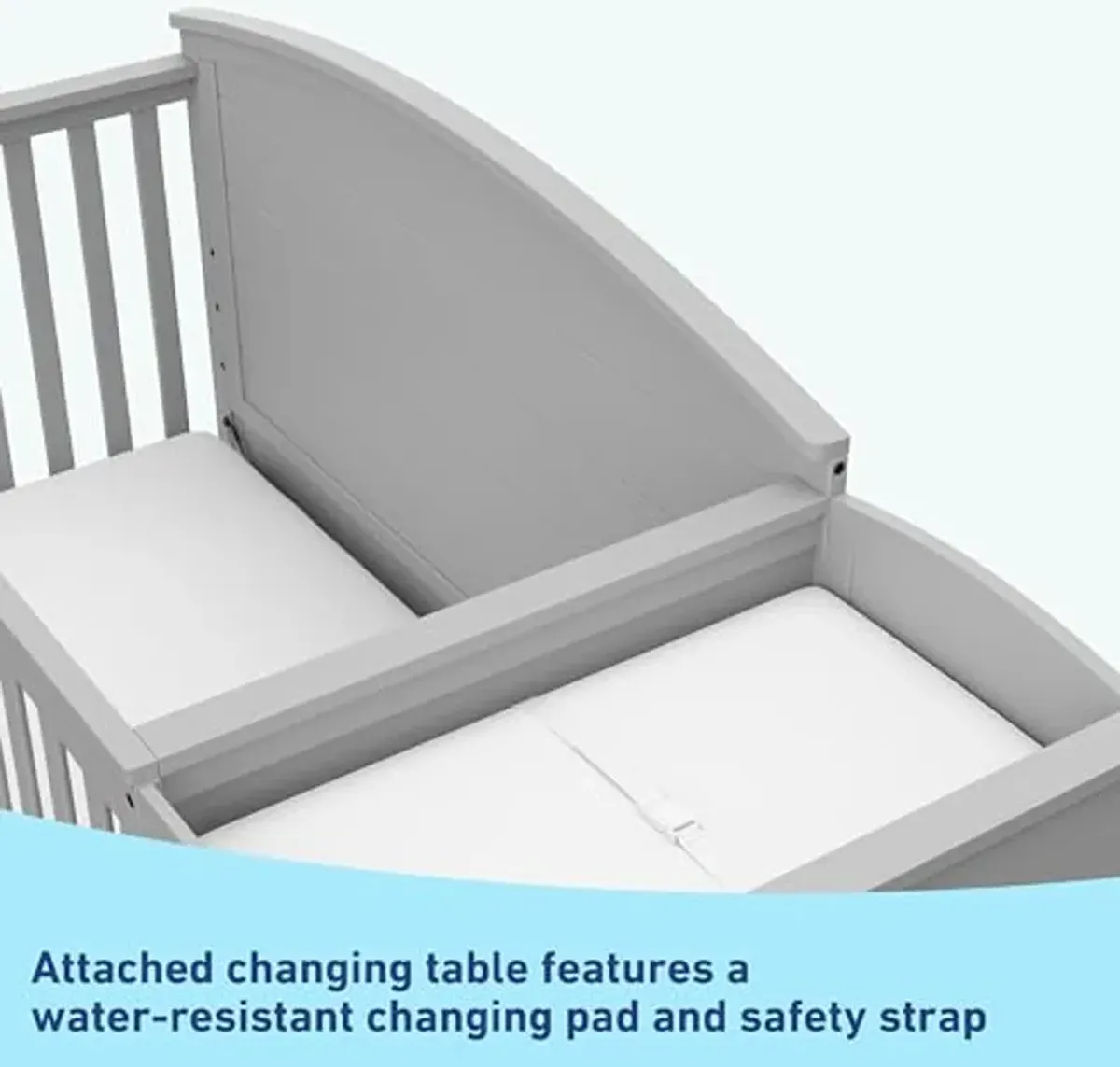 Graco Bellwood 5-in-1 Convertible Crib & Changer with Drawer (Pebble Gray) - GREENGUARD Gold Certified, Full-Size Storage Drawer, Converts to Toddler Bed