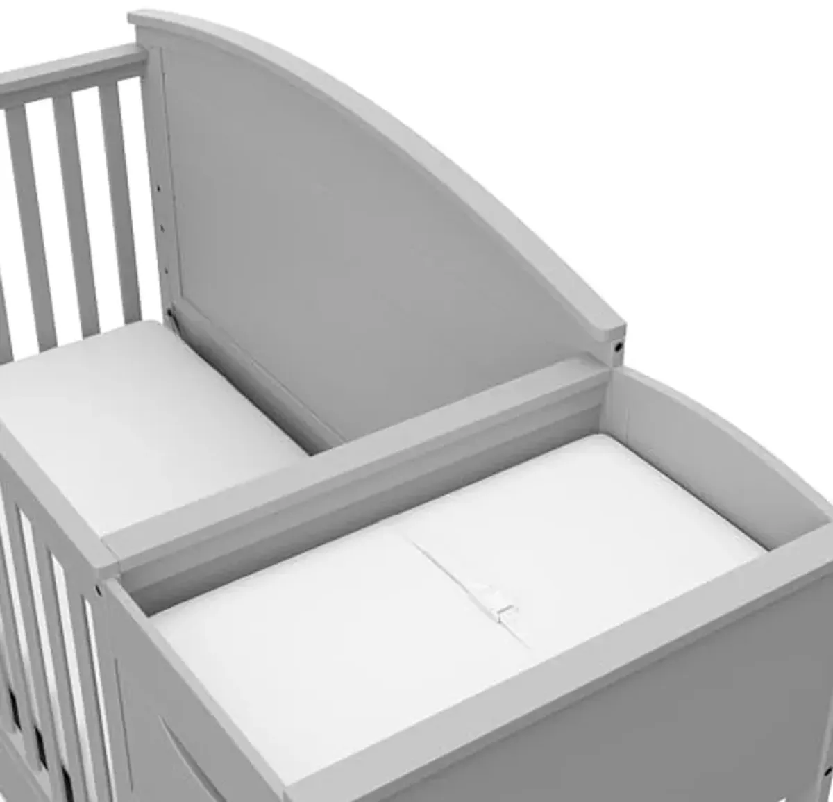 Graco Bellwood 5-in-1 Convertible Crib & Changer with Drawer (Pebble Gray) - GREENGUARD Gold Certified, Full-Size Storage Drawer, Converts to Toddler Bed