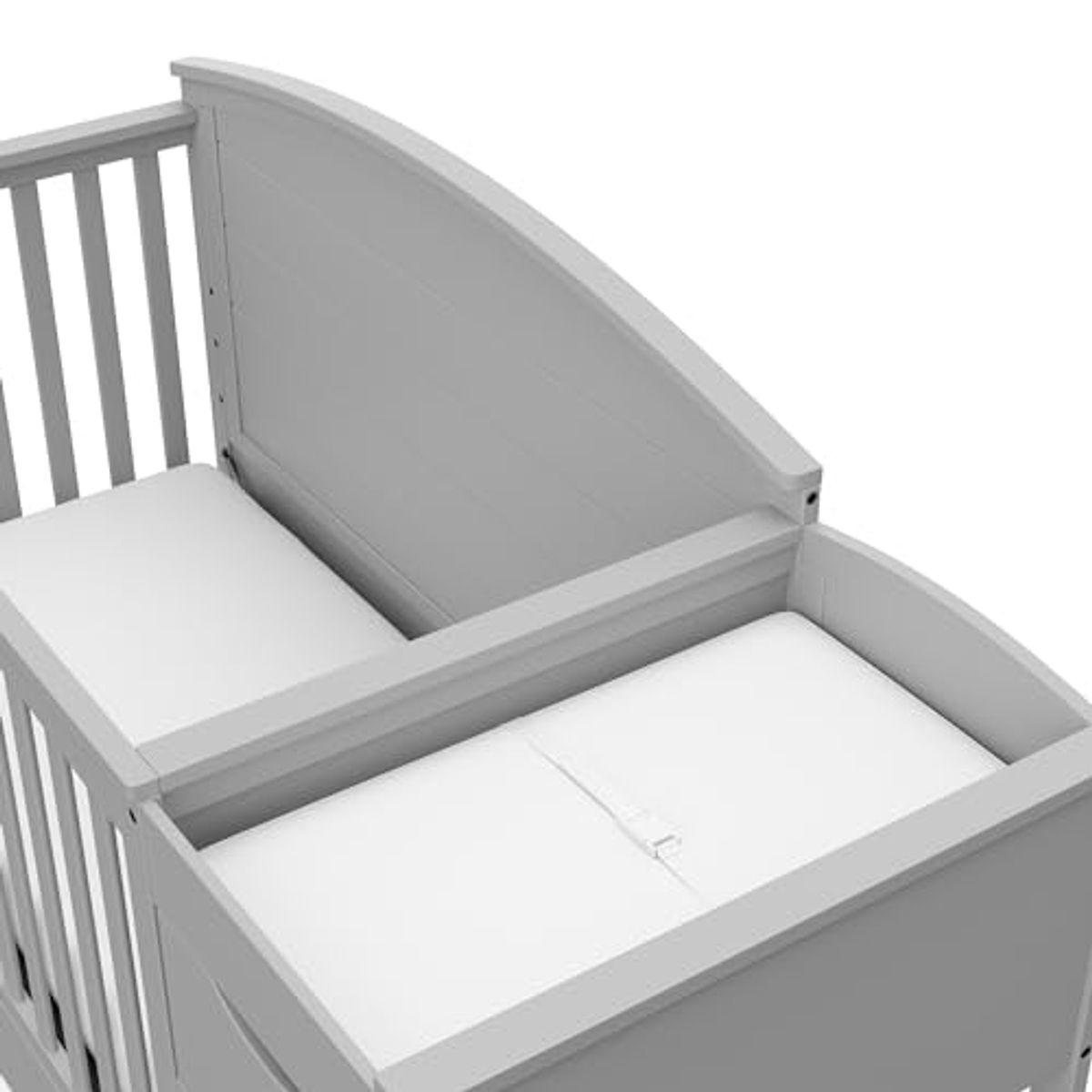 Graco Bellwood 5-in-1 Convertible Crib & Changer with Drawer (Pebble Gray) - GREENGUARD Gold Certified, Full-Size Storage Drawer, Converts to Toddler Bed