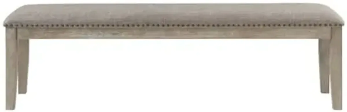 Homelegance Lexicon Southlake Wood and Fabric Bench in Brownish Gray