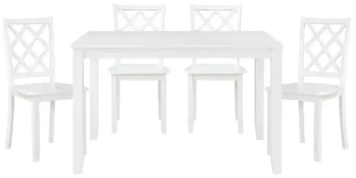 Homelegance Lexicon Astoria 5-Piece Wood Dining Set in White