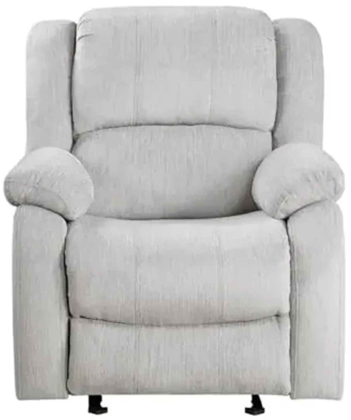 Lexicon Fairview Chenille Upholstered Glider Manual Recliner Chair in Gray