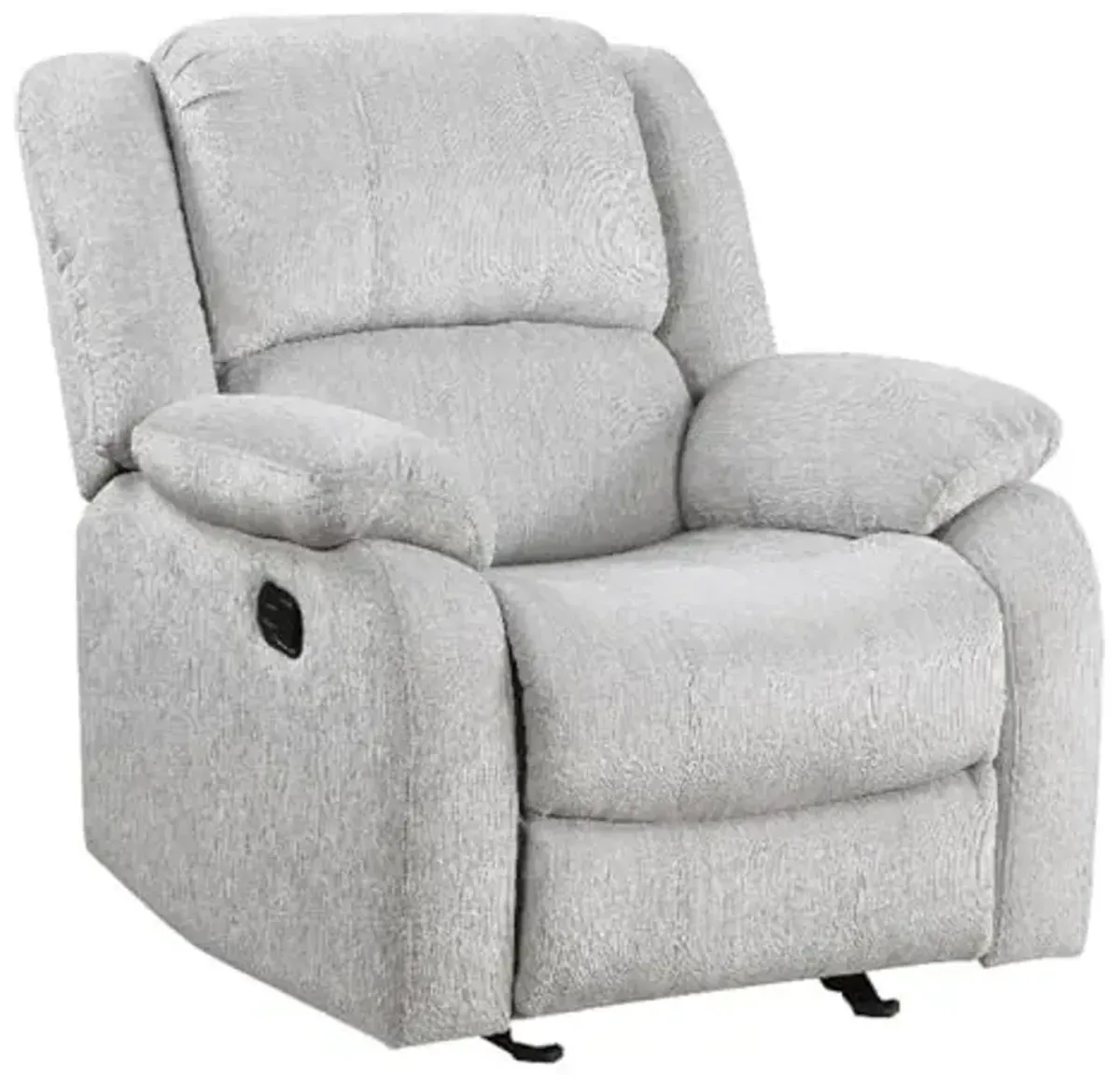Lexicon Fairview Chenille Upholstered Glider Manual Recliner Chair in Gray