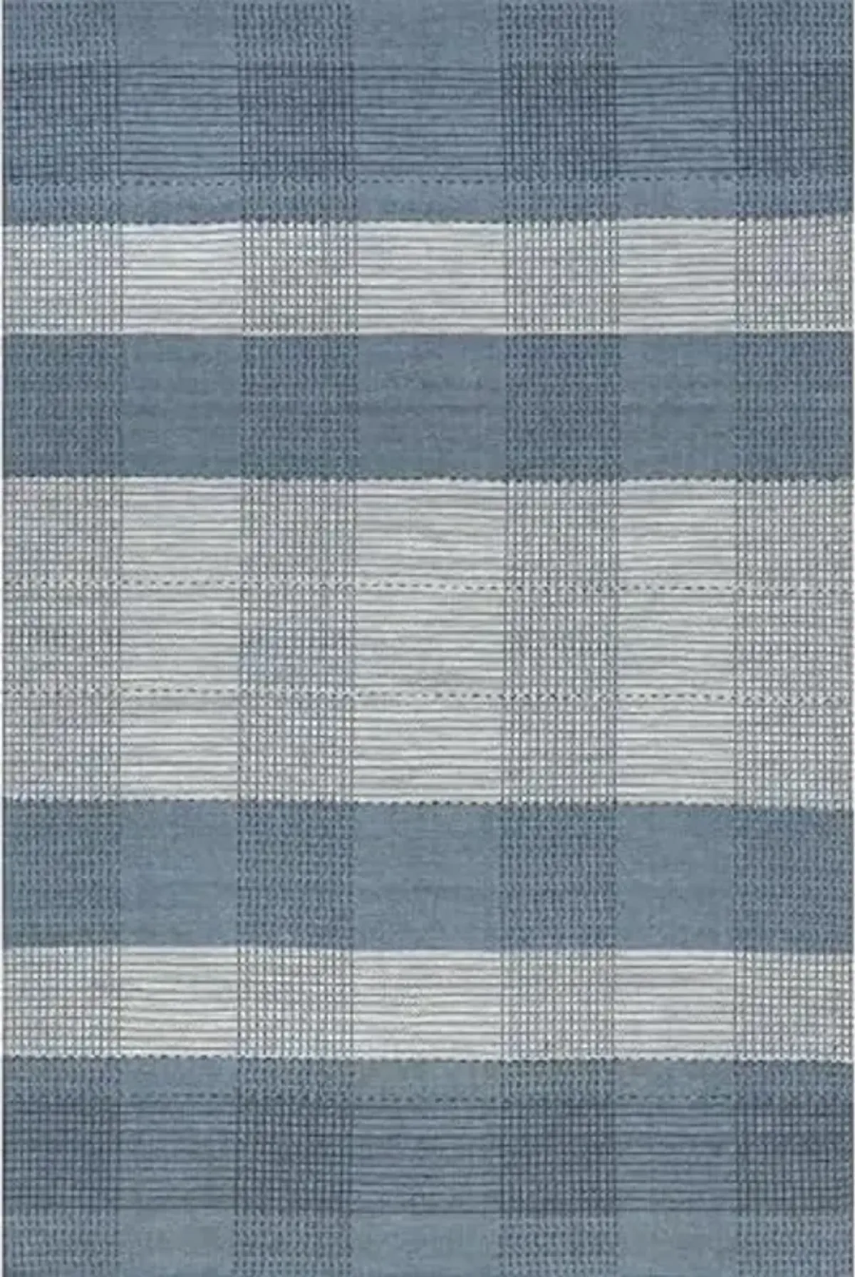 Rugs USA 7'6" x 9'6" Oregon Plaid Wool Indoor Area Rug, Farmhouse Style, High Traffic for Living Room, Bedroom, Office, Entryway, Hallway, Blue