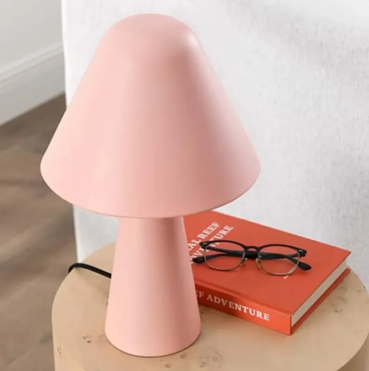 Modway EEI-6529-PNK Jovial Metal Mushroom Table Lamp, Pink