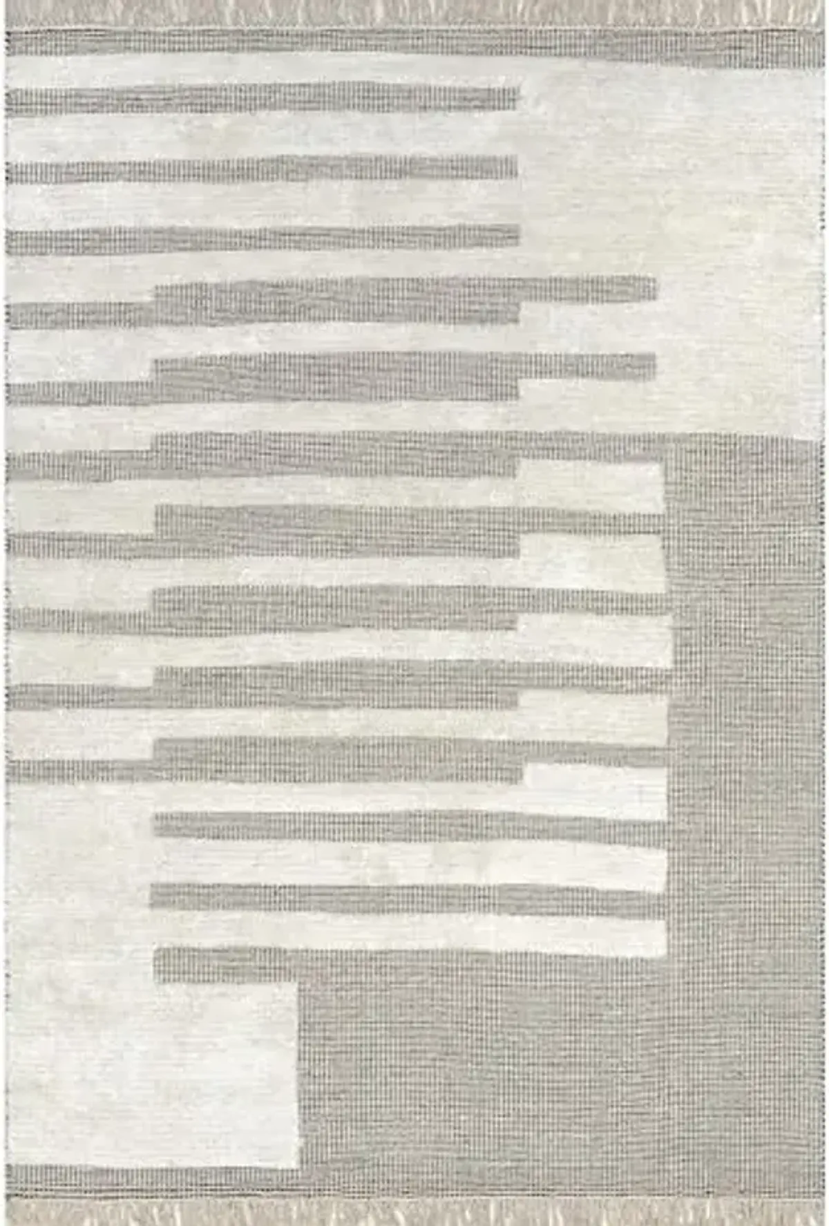 Rugs USA Hyperion Tasseled Cotton and Wool Area Rug, 5x8, Ivory
