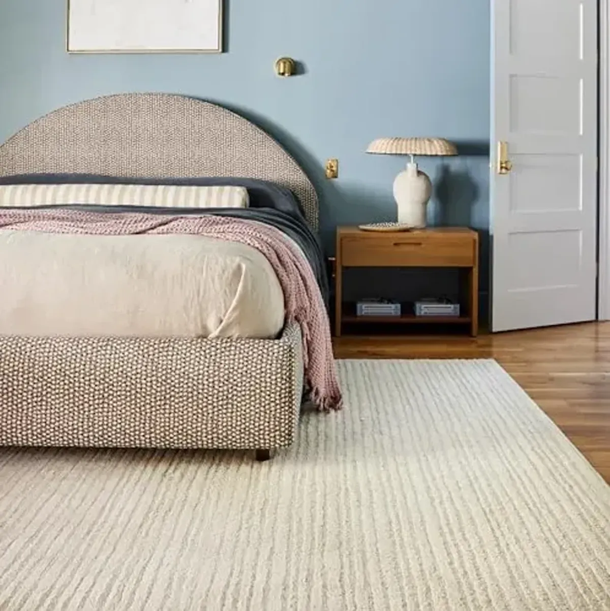 Rugs USA Southwest Striped Wool Area Rug, 9'6" x 13'6", Ivory