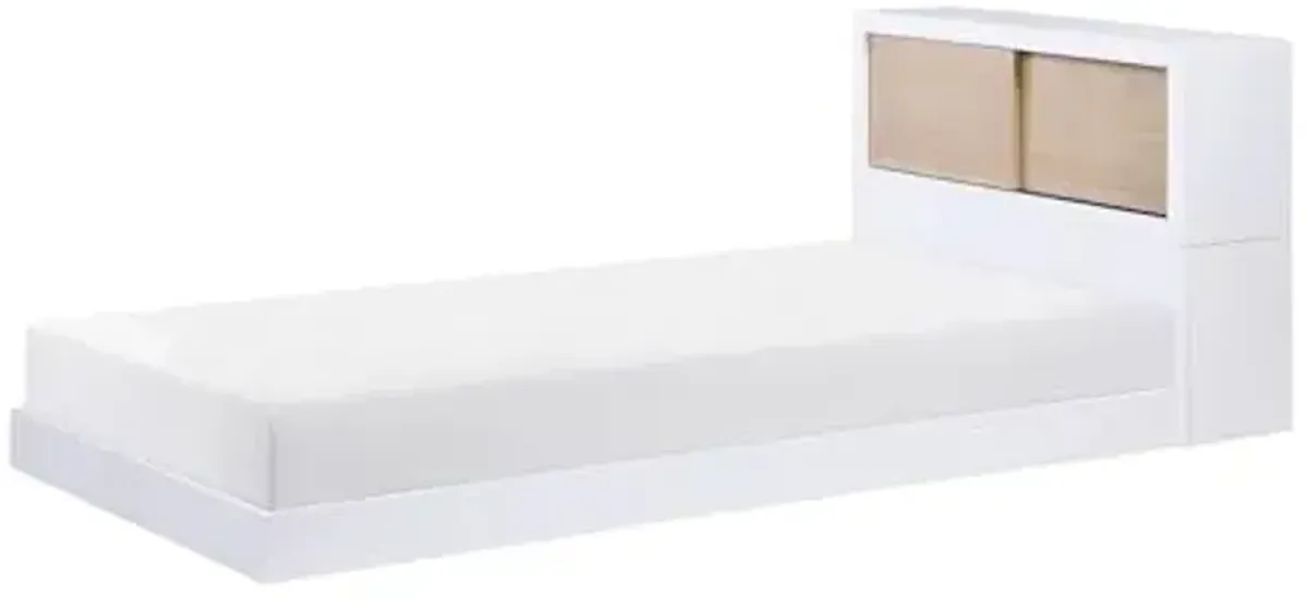 Lexicon Caillot Bookcase Bed, Twin, White/Natural