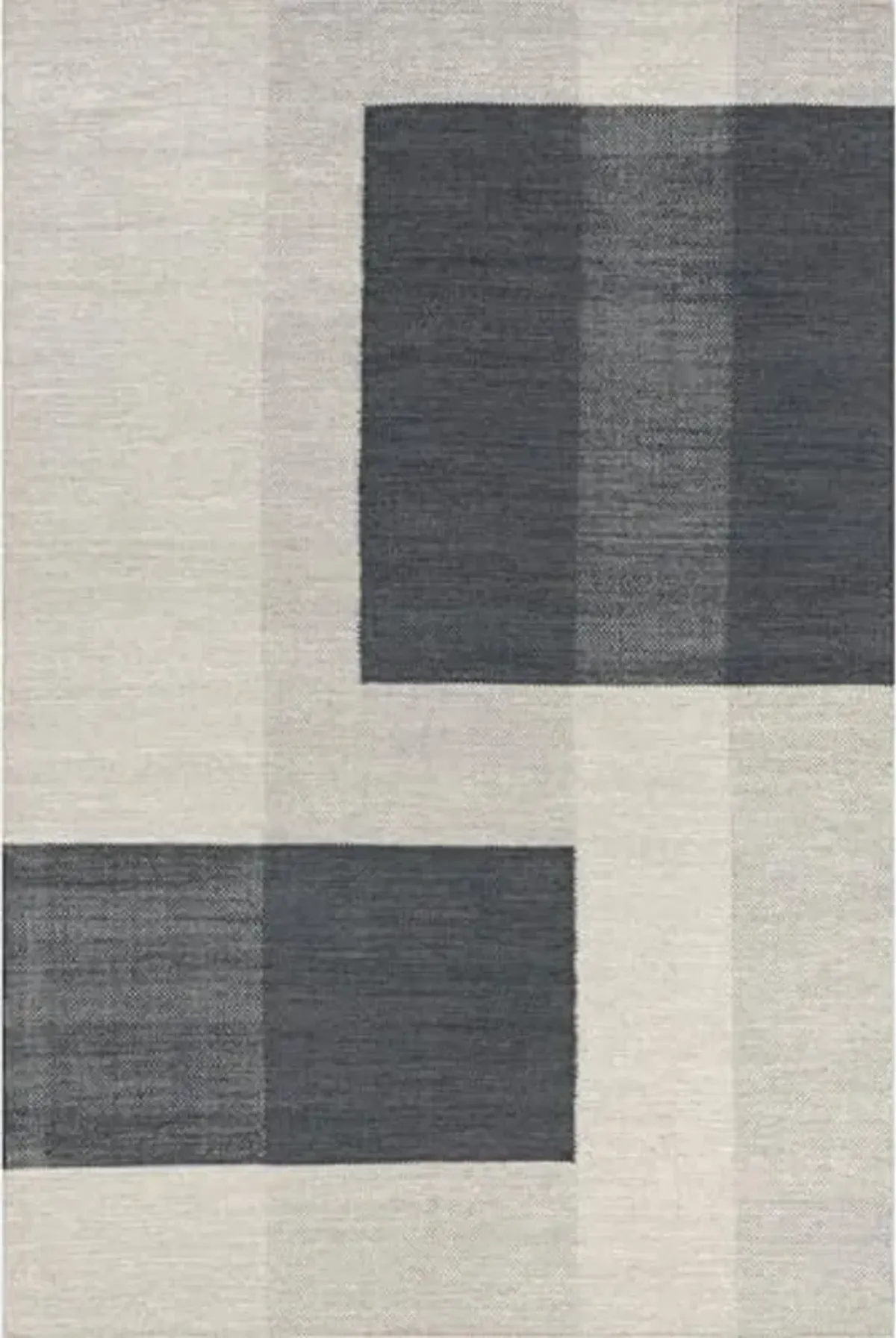 Rugs USA x Emily Henderson Blue Jay Colorblocked Wool Area Rug, 8x10, Grey