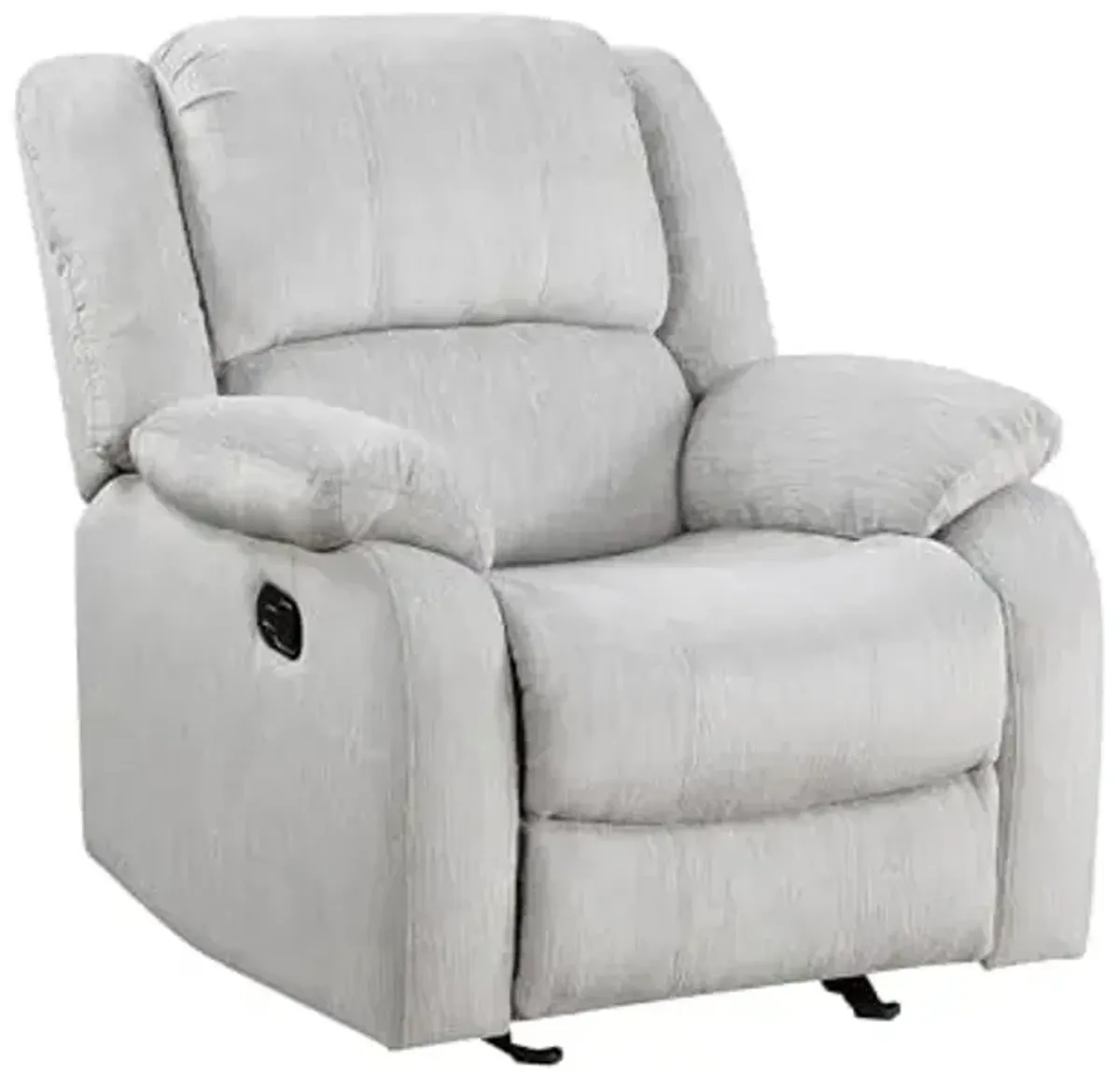 Lexicon Manual Glider Recliner Sofa Chair, Home Theater Seating, Wall Hugger Manual Reclining Nursery Chair for Bedroom/Living Room/Office/Apartment, Grey Chenille