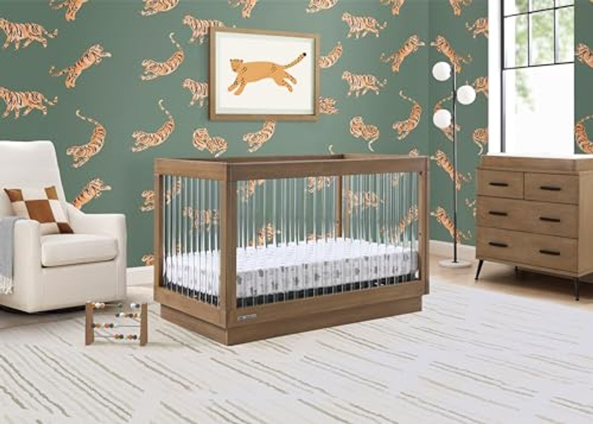 Delta Children James Acrylic 4-in-1 Convertible Crib - Greenguard Gold Certified, Acorn