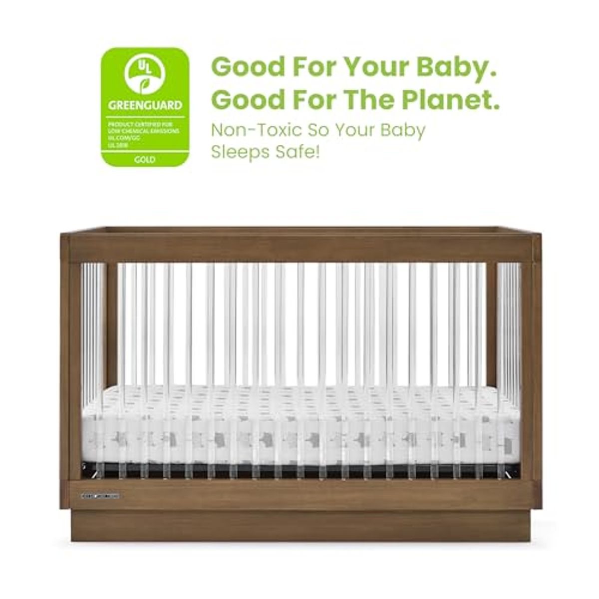 Delta Children James Acrylic 4-in-1 Convertible Crib - Greenguard Gold Certified, Acorn