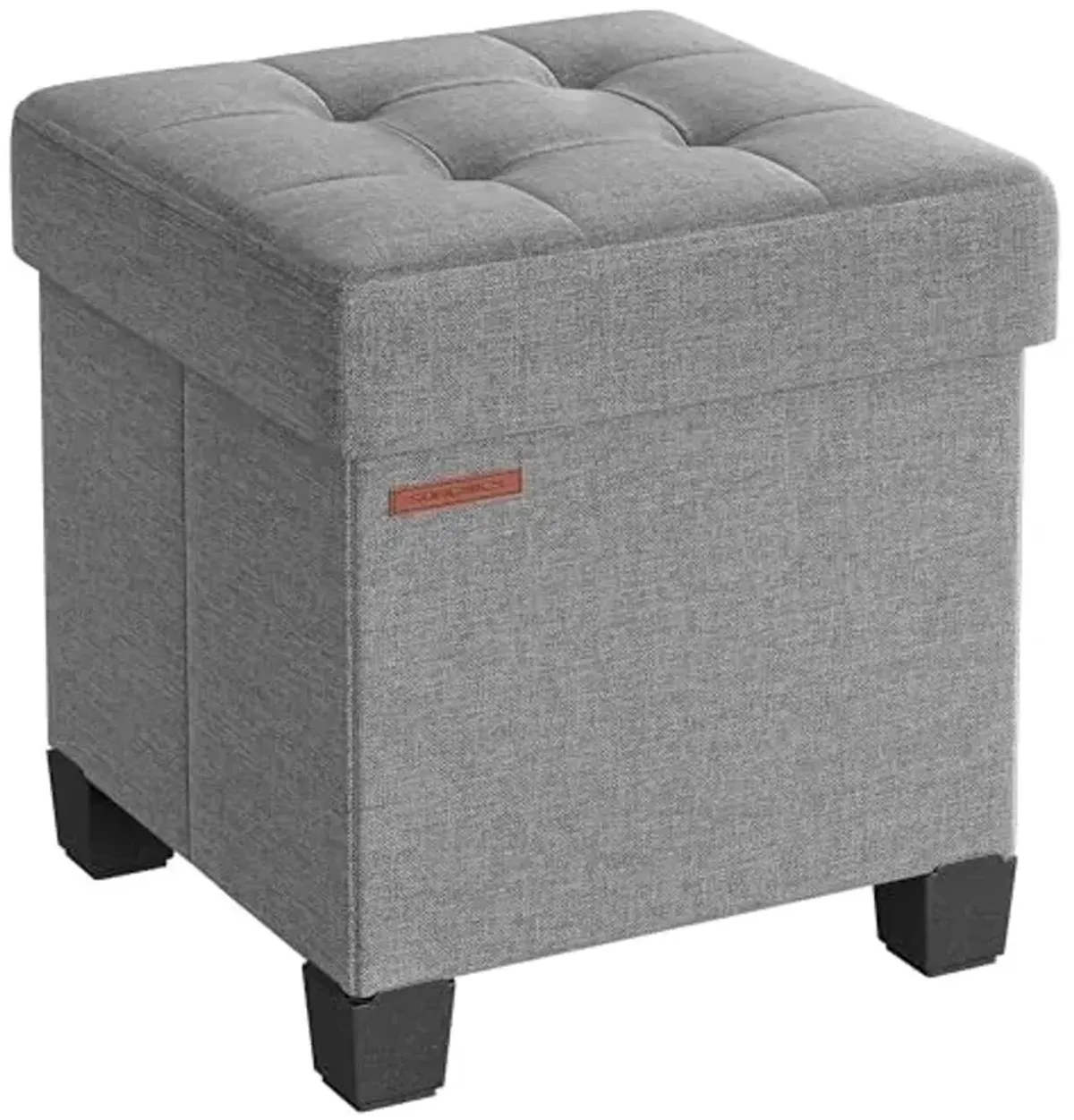 SONGMICS Storage Ottoman, Small Ottoman Foot Rest with Legs, 15 x 15 x 15.7 Inches Foot Stool, Load up to 660 lb, for Living Room, Bedroom, Dorm, Dove Gray ULSF014G02