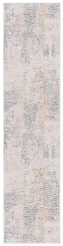 SAFAVIEH Palma Collection Runner Rug - 2'2" x 9', Beige & Grey, Geometric Design, Ideal for High Traffic areas in Entryway, Kitchen & Bathroom (PAM352A-29)