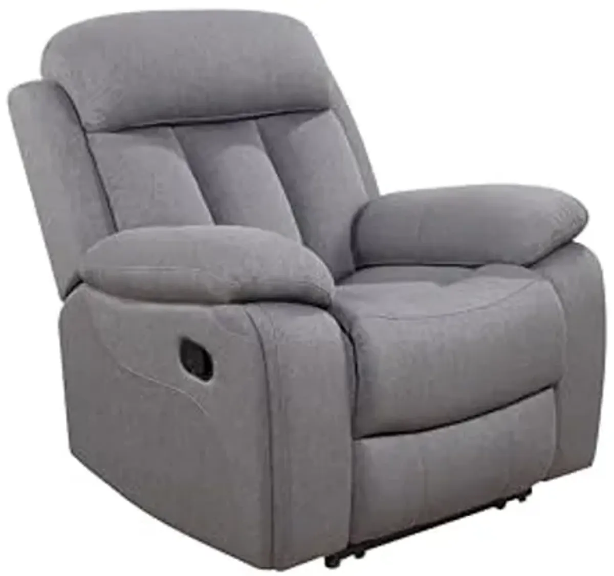 Abbyson Living Fletcher Stain-Resistant Fabric Reclining 2pc Sofa and Chair, Gray Living Room Set