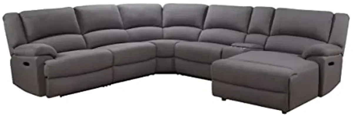 Abbyson Living Fletcher Stain-Resistant Fabric Reclining 6 Piece Sectional, Gray