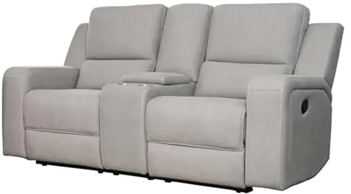 Abbyson Living Margaret Fabric Manual Reclining Loveseat, Light Gray