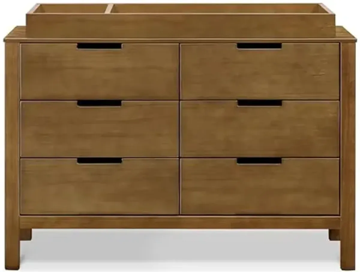 Carter's by Davinci Colby 6-Drawer Baby Dresser - GREENGUARD Gold Certified, Wooden Double Chest of Drawers for Kids - Versatile Storage Dresser for Bedroom, Nursery, Living Room, Hallway - Walnut