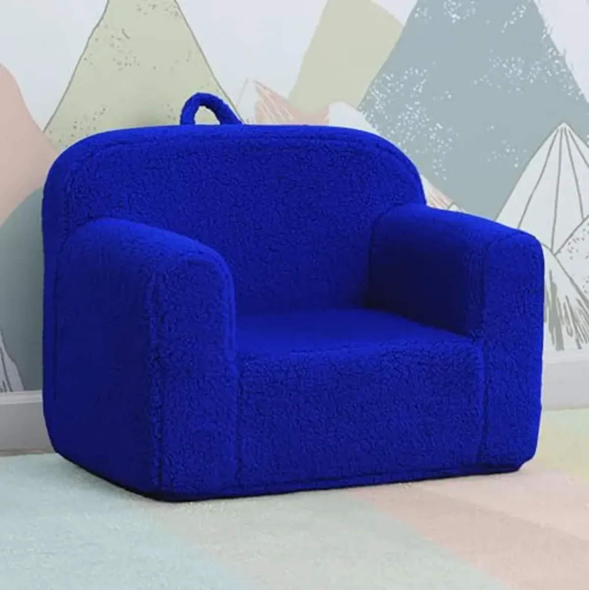 Delta Children Cozee Sherpa Chair, Royal Blue