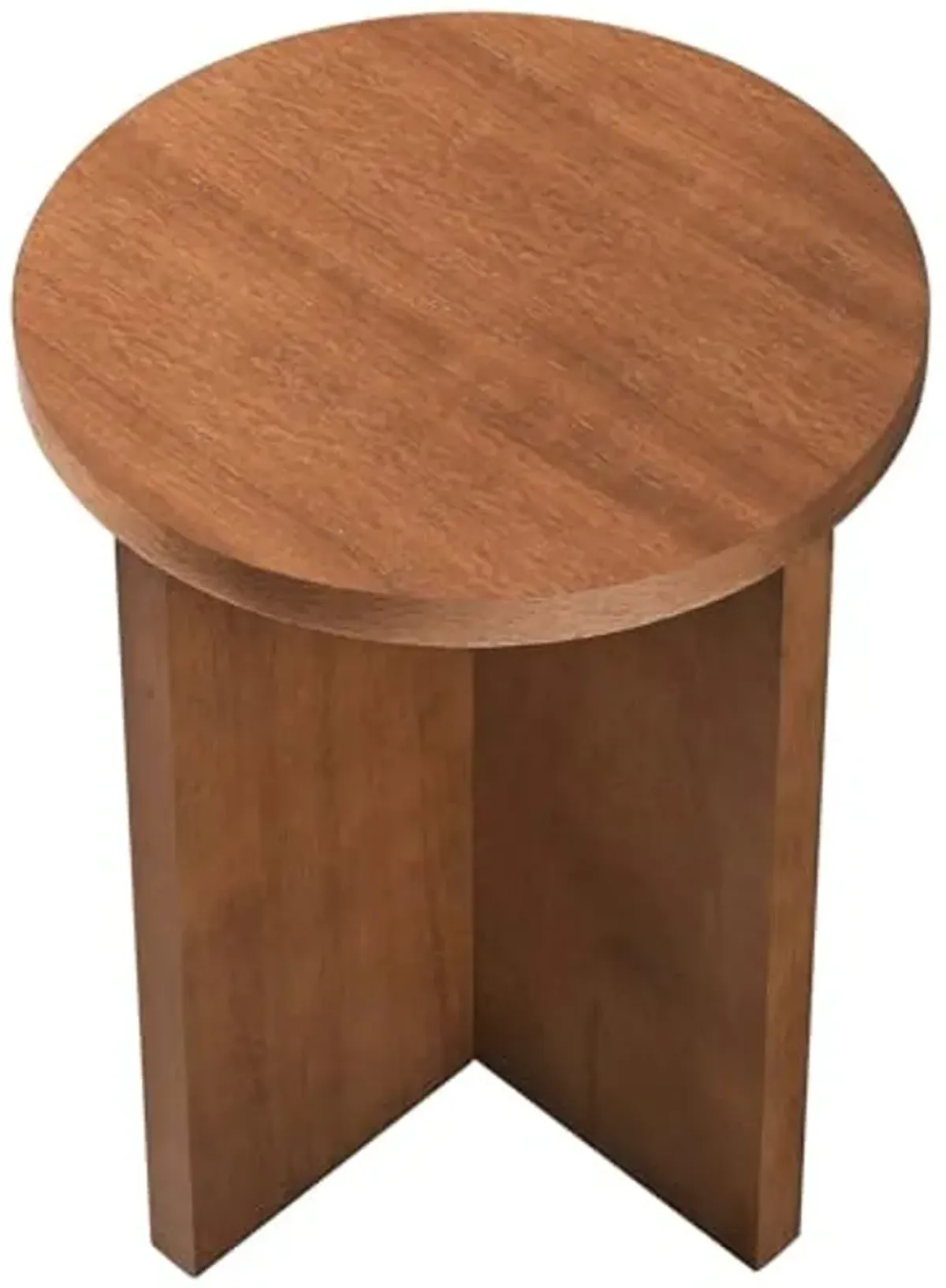 Modway Silas Round Wood Side Sofa End Table for Living Room in Walnut