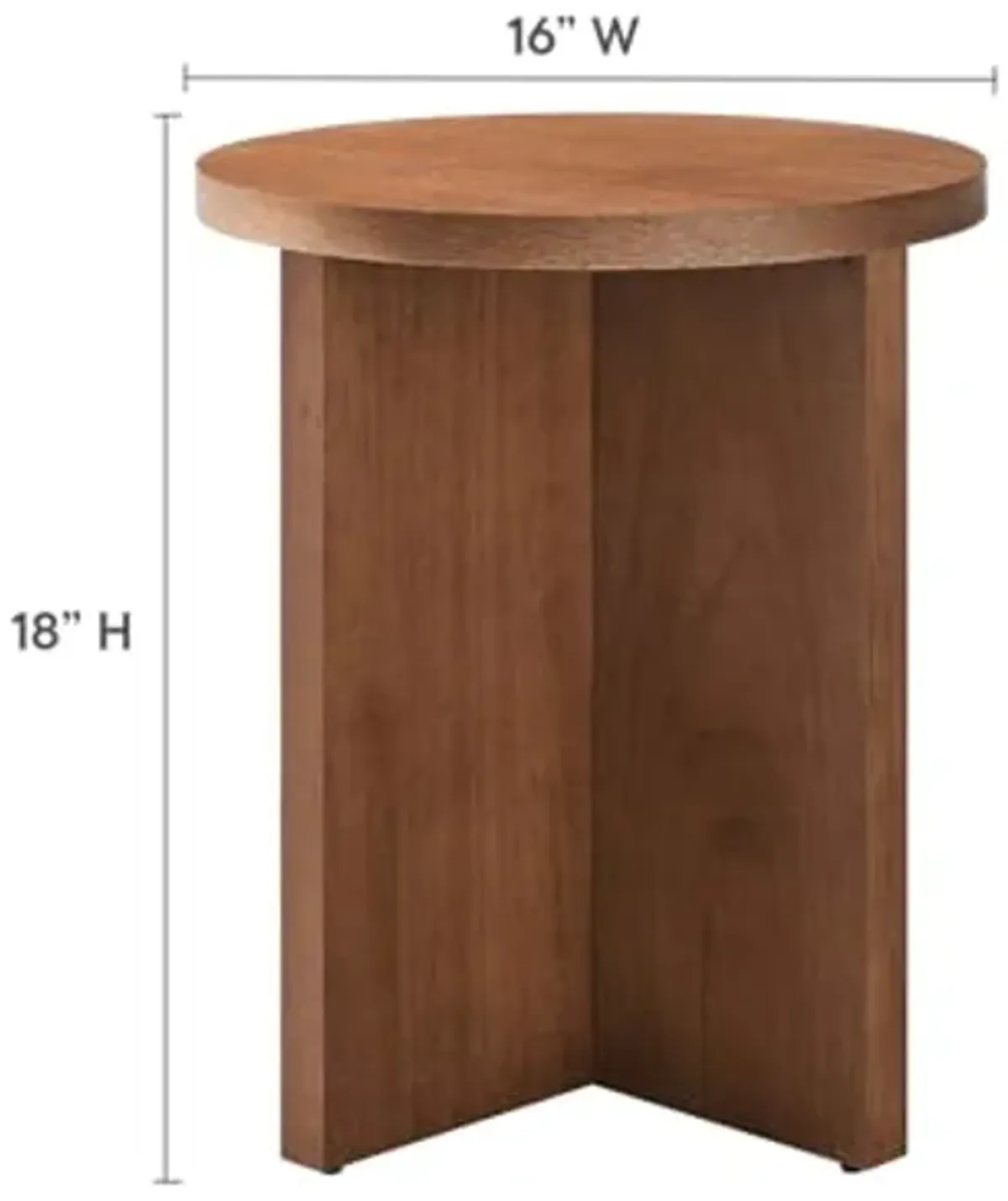 Modway Silas Round Wood Side Sofa End Table for Living Room in Walnut