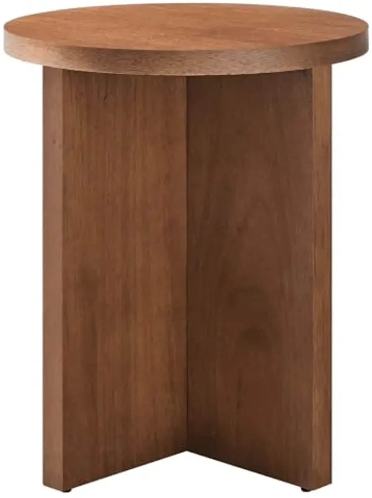 Modway Silas Round Wood Side Sofa End Table for Living Room in Walnut