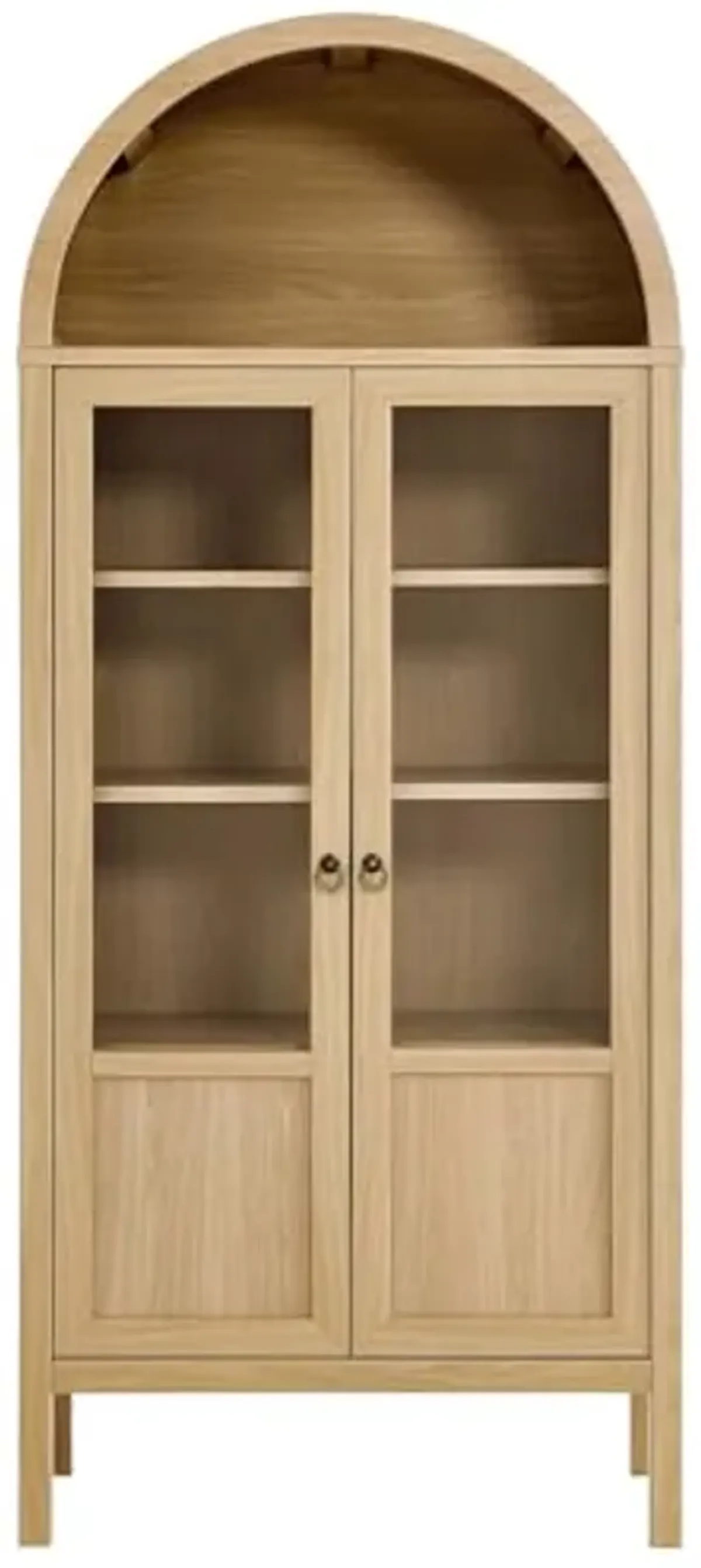 Modway EEI-6638-OAK Tessa Tall Arched Storage Display Cabinet, Oak