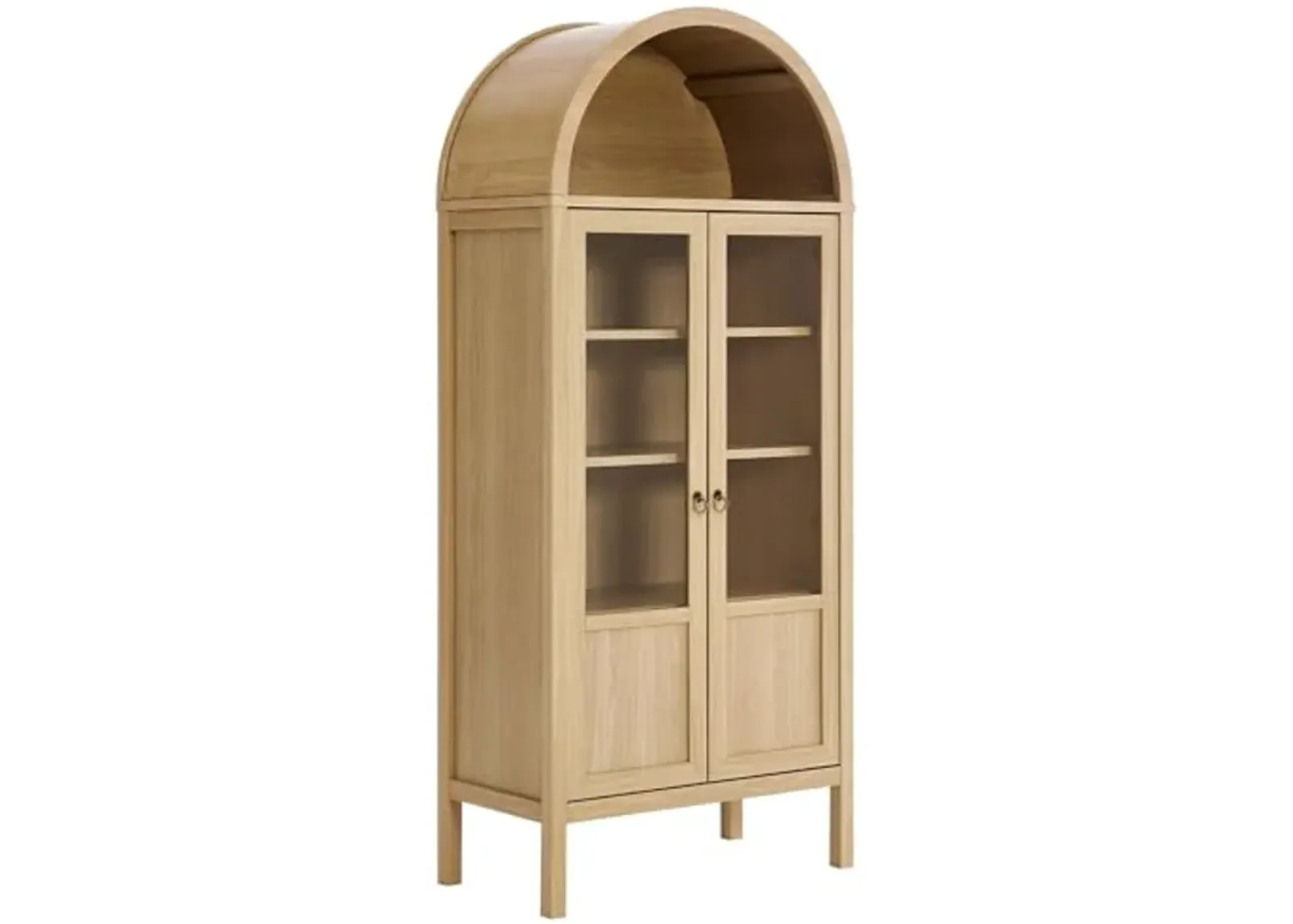 Modway EEI-6638-OAK Tessa Tall Arched Storage Display Cabinet, Oak