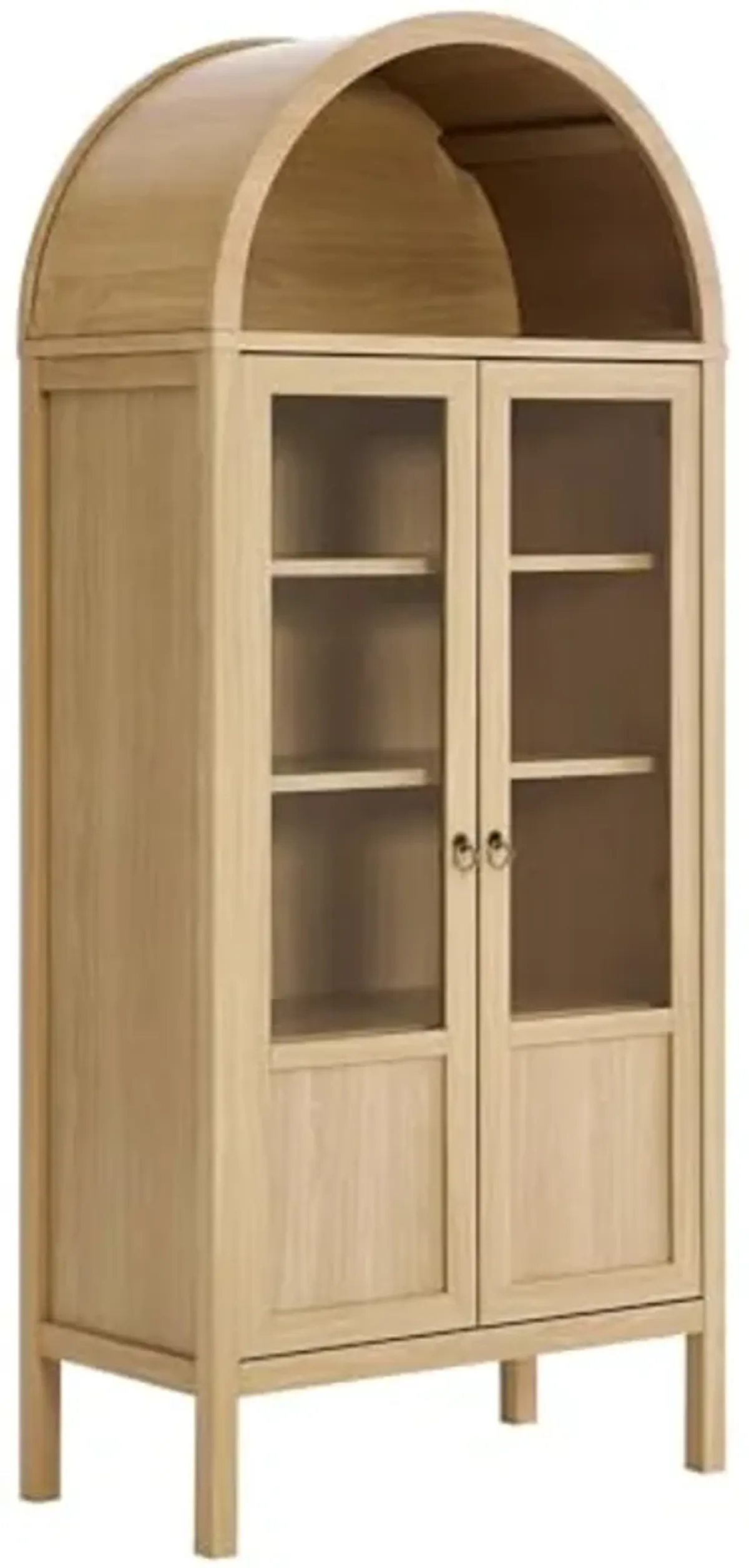 Modway EEI-6638-OAK Tessa Tall Arched Storage Display Cabinet, Oak