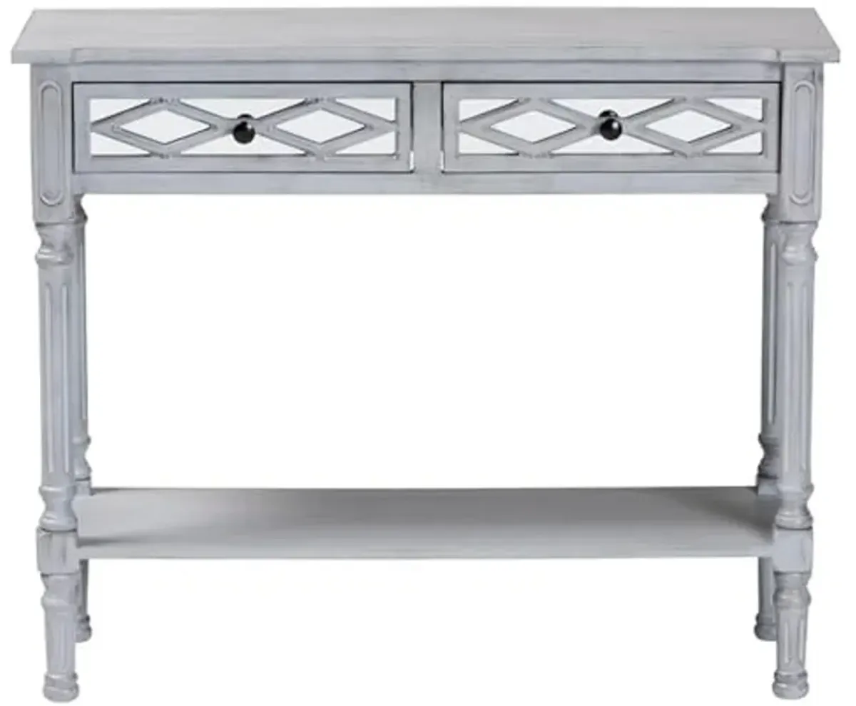 Baxton Studio Gellert Classic and Traditional Grey Finished Wood 2-Drawer Console Table