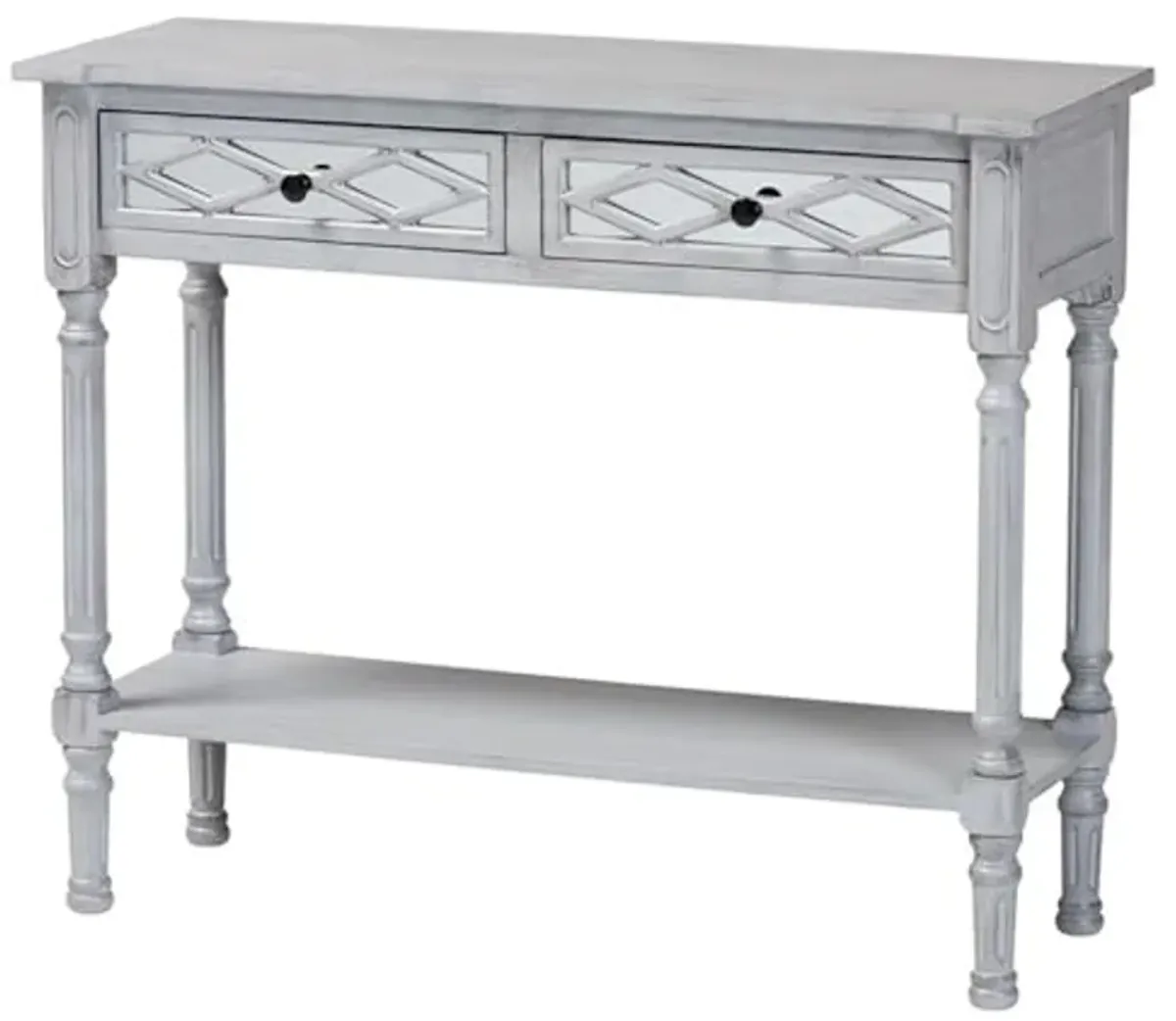 Baxton Studio Gellert Classic and Traditional Grey Finished Wood 2-Drawer Console Table