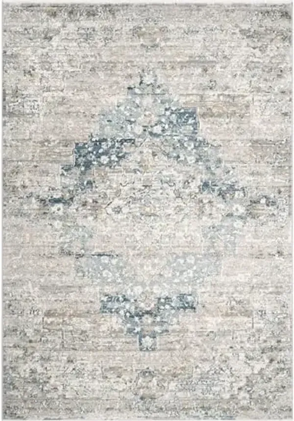 nuLOOM Diana Vintage 2x8 Runner Rug for Living Room Bedroom Dining Room Entryway Hallway Kitchen, Blue/Ivory