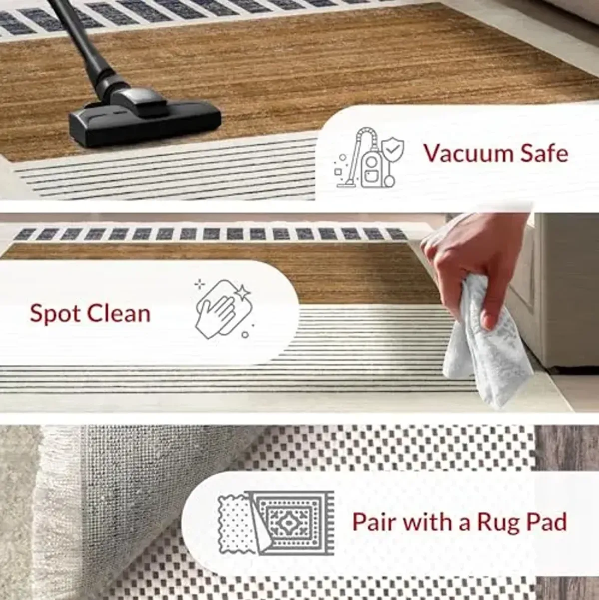 Nuloom Fringed Performance Keeva Beige/Ivory, 6'4" Round, Abstract, Soft and Cozy, High Traffic, Stain Resistant, Easy Clean, Durable Area Rug for Bedroom, Living Room, Dining, Den, Foyer, Entryway