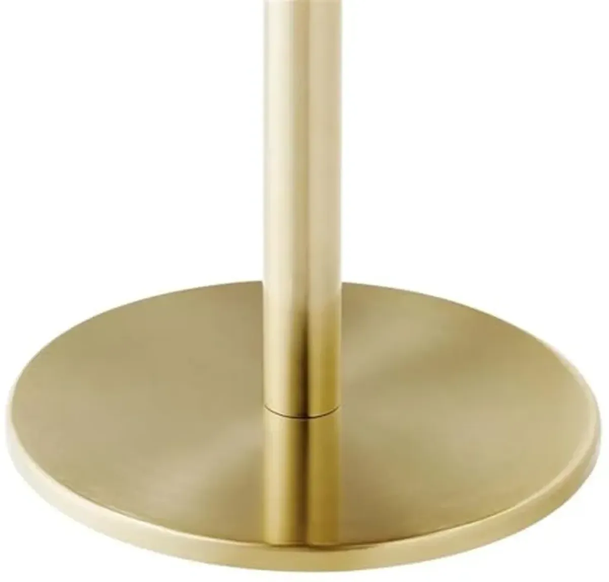 Modway EEI-6610-BRA-LOC Viva Round Acacia Wood Side Table, Brass Light Oak