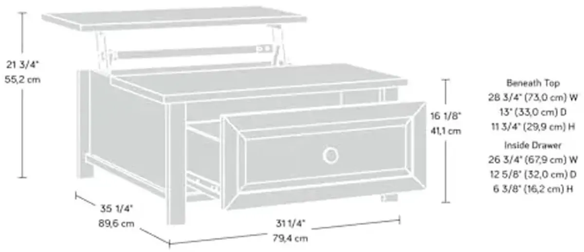 Sauder Hillmont Farm Coffee Table, Timber Oak Finish