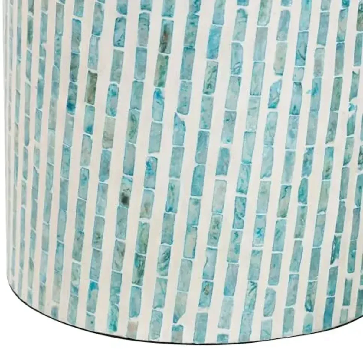 Baxton Studio Draven Modern Bohemian Mosaic Blue Mother of Pearl End Table