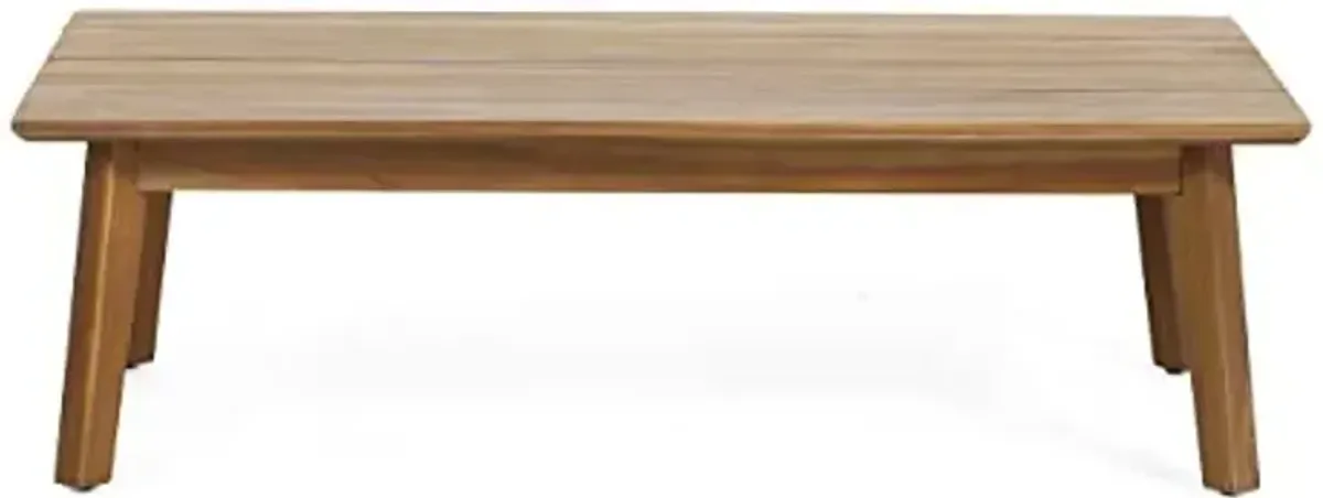 Christopher Knight Home 318421 Burchett Coffee Table, 52 "W x 29 "D x 24.75 "H, Teak + Mixed Brown + Beige