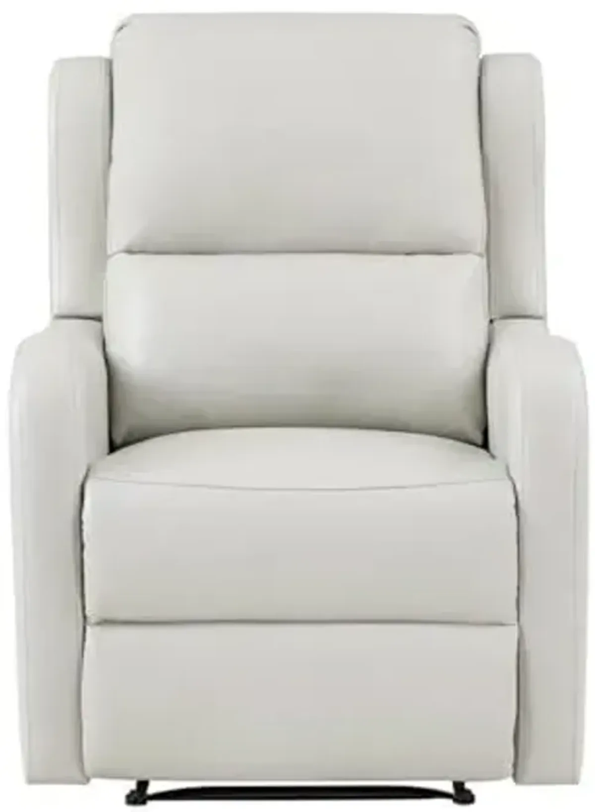 Lexicon Durant Upholstered Faux Leather & Wood Manual Recliner in Taupe
