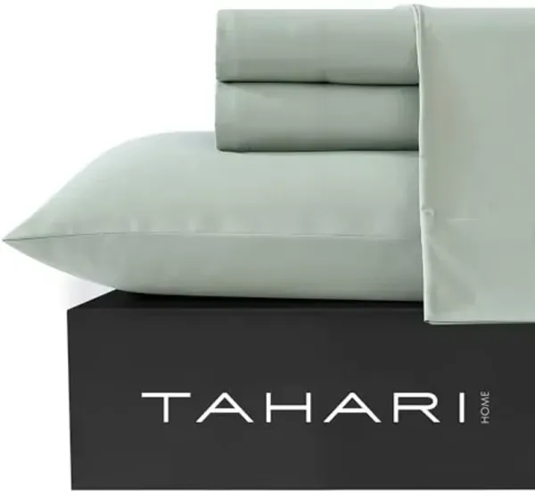 Tahari Home - Sheets, 4-Piece Sheet Set with Matching Pillowcases, Soft & Lightweight, Dorm Essentials, Comfy Home Decor (Solid Desert Sage, Twin/Twin XL)