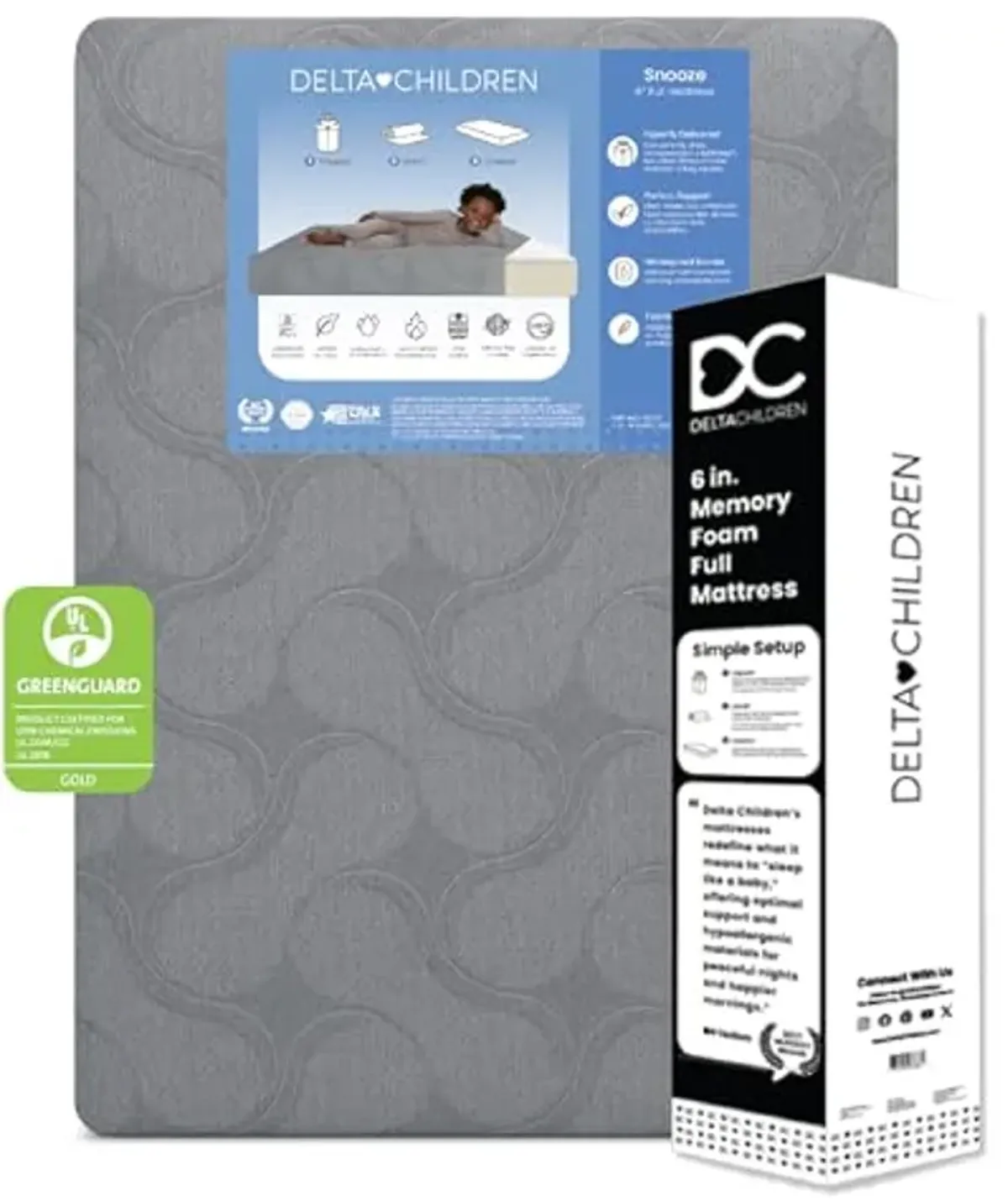 Delta Children Snooze 6 inch Memory Foam Mattress, Full