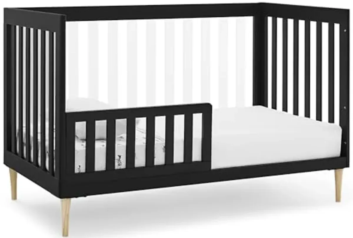 Delta Children Austin Acrylic 4-in-1 Convertible Baby Crib - Greenguard Gold Certified, Midnight Grey/Natural