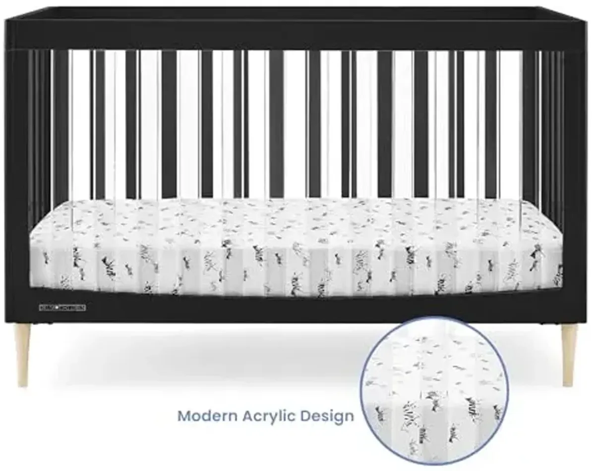 Delta Children Austin Acrylic 4-in-1 Convertible Baby Crib - Greenguard Gold Certified, Midnight Grey/Natural