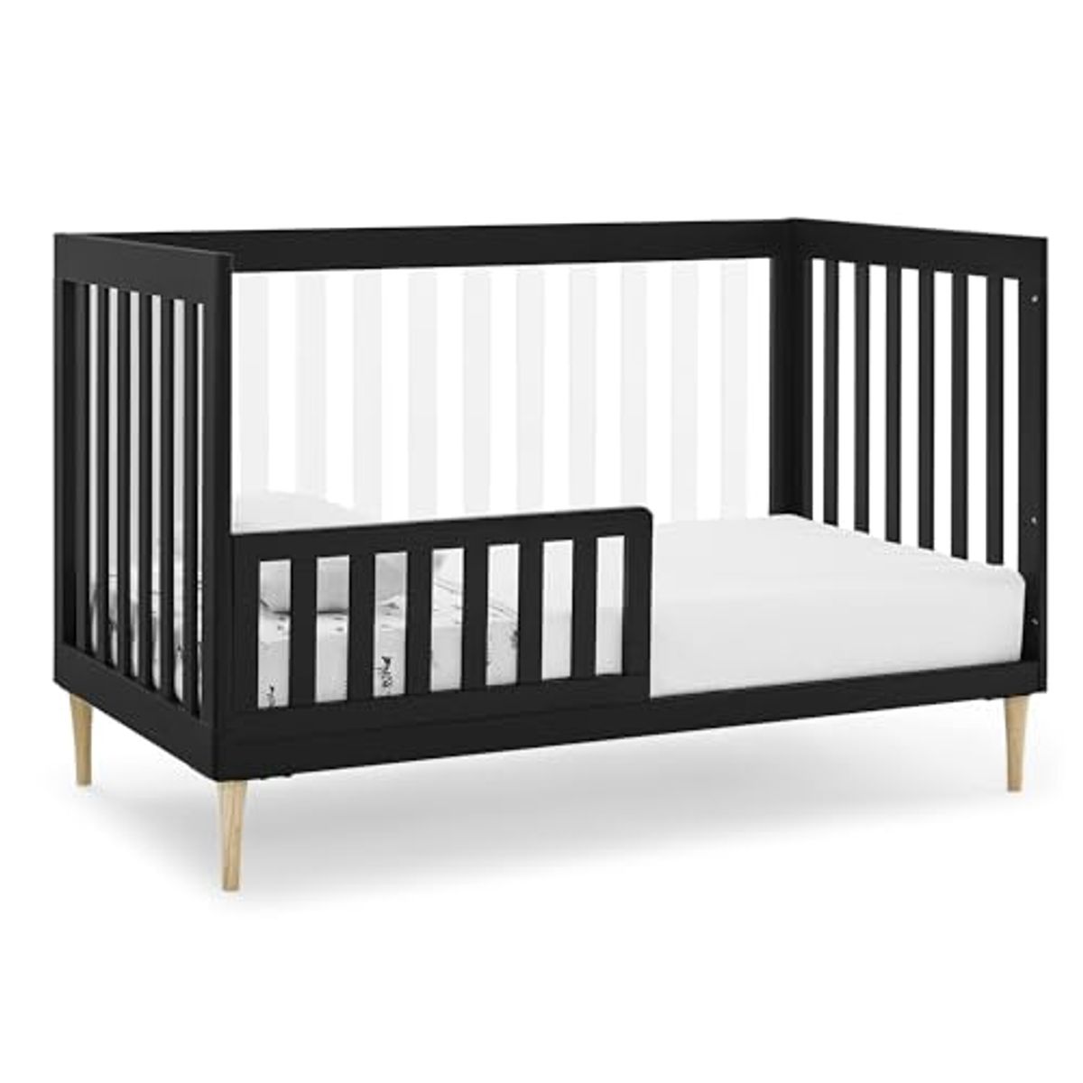 Delta Children Austin Acrylic 4-in-1 Convertible Baby Crib - Greenguard Gold Certified, Midnight Grey/Natural