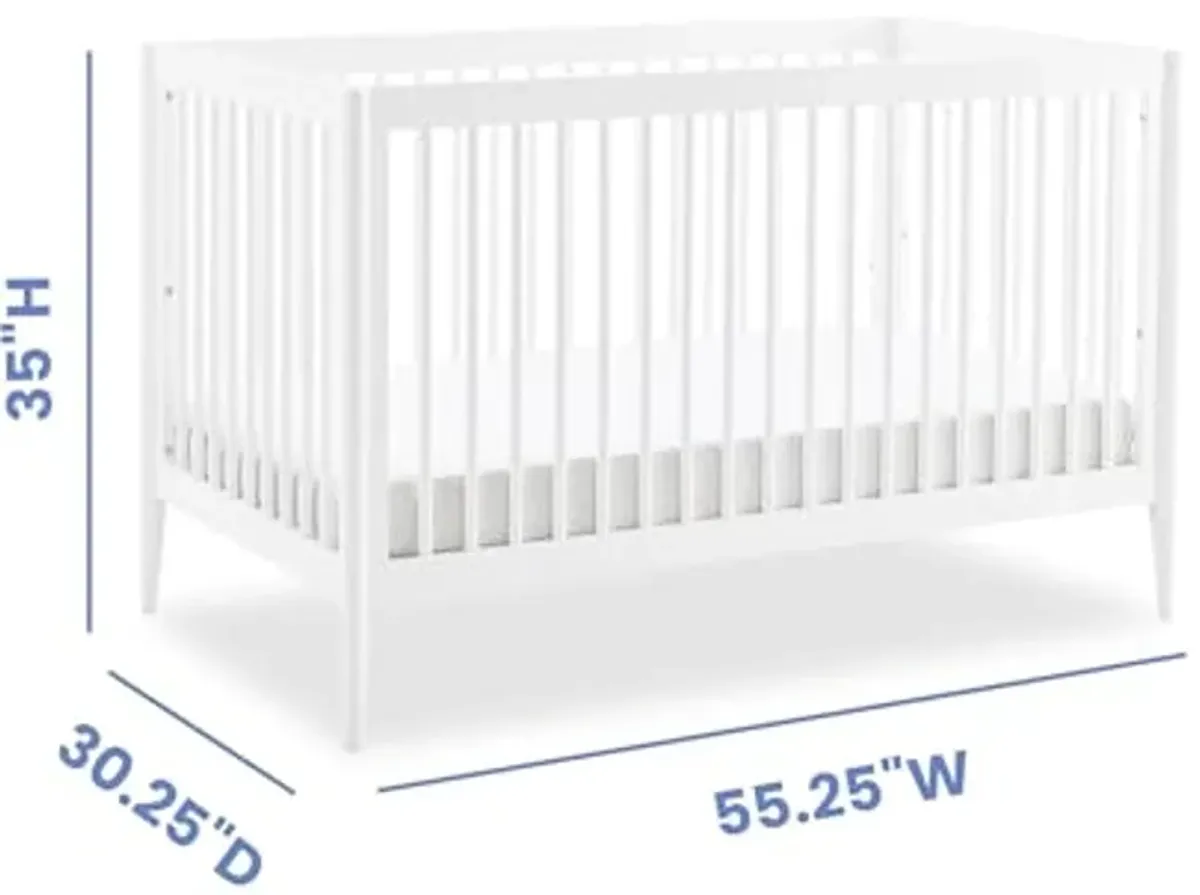 Delta Children Casey 4-in-1 Convertible Crib - Greenguard Gold Certified, Bianca White