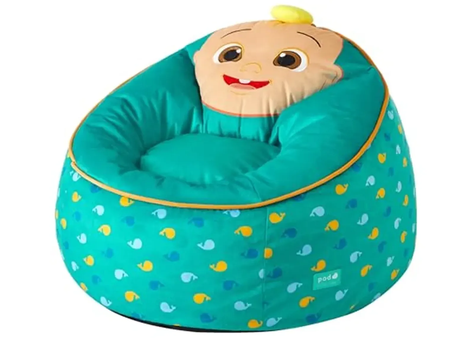 Idea Nuova Cocomelon Hillside by pod Kids Plush Bean Bag Chair, 24"x24"x25,Ages 3+