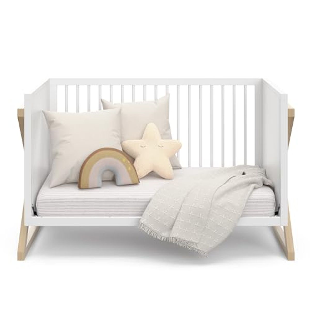 Storkcraft Equinox 3-in-1 Convertible Crib (Driftwood) - Easily Converts to Toddler Bed & Daybed, 3-Position Adjustable Mattress Support Base, Modern Two-Tone Design for Contemporary Nursery