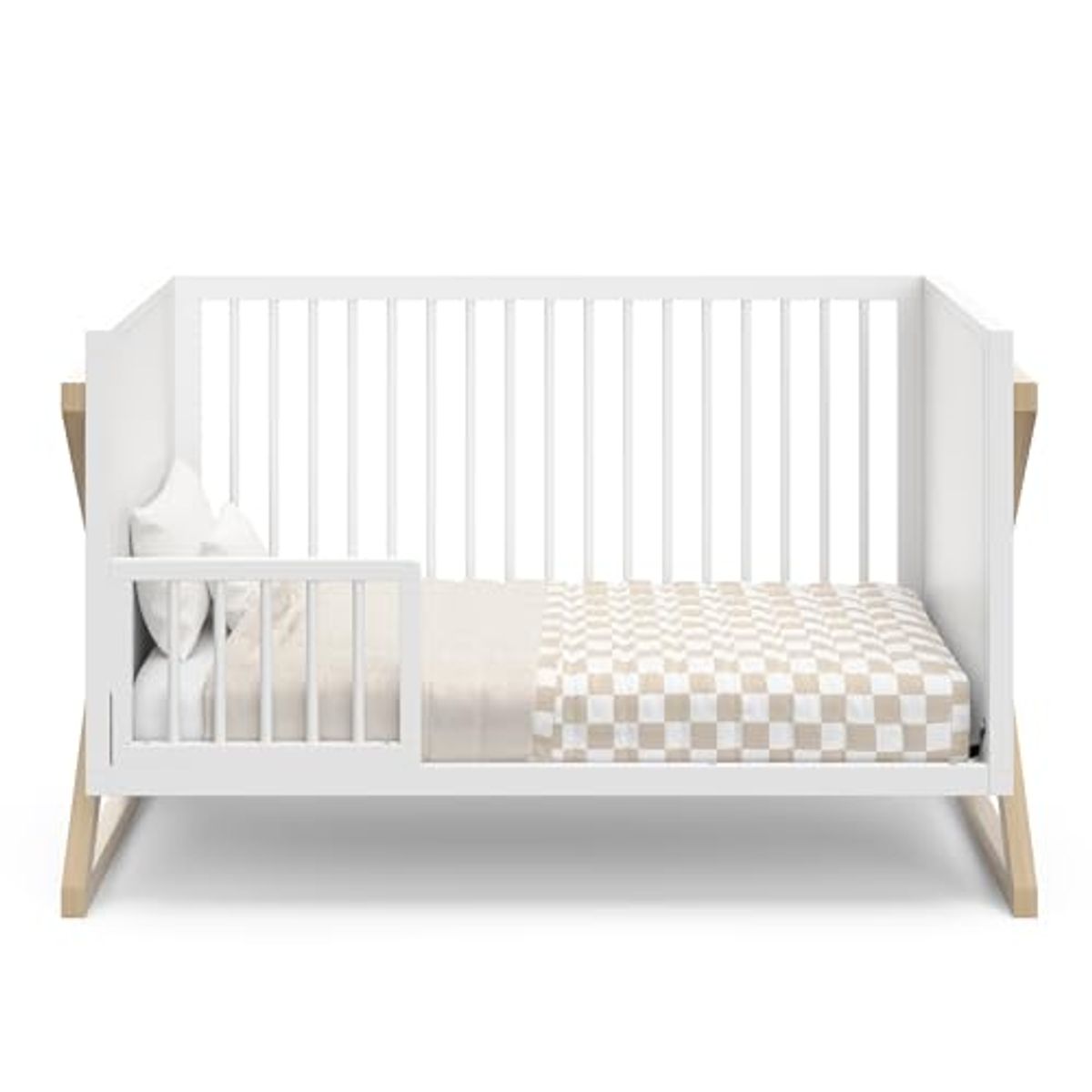 Storkcraft Equinox 3-in-1 Convertible Crib (Driftwood) - Easily Converts to Toddler Bed & Daybed, 3-Position Adjustable Mattress Support Base, Modern Two-Tone Design for Contemporary Nursery