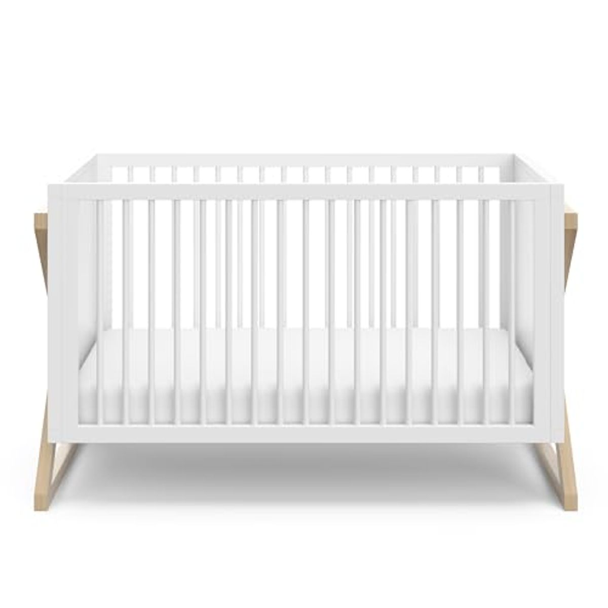 Storkcraft Equinox 3-in-1 Convertible Crib (Driftwood) - Easily Converts to Toddler Bed & Daybed, 3-Position Adjustable Mattress Support Base, Modern Two-Tone Design for Contemporary Nursery