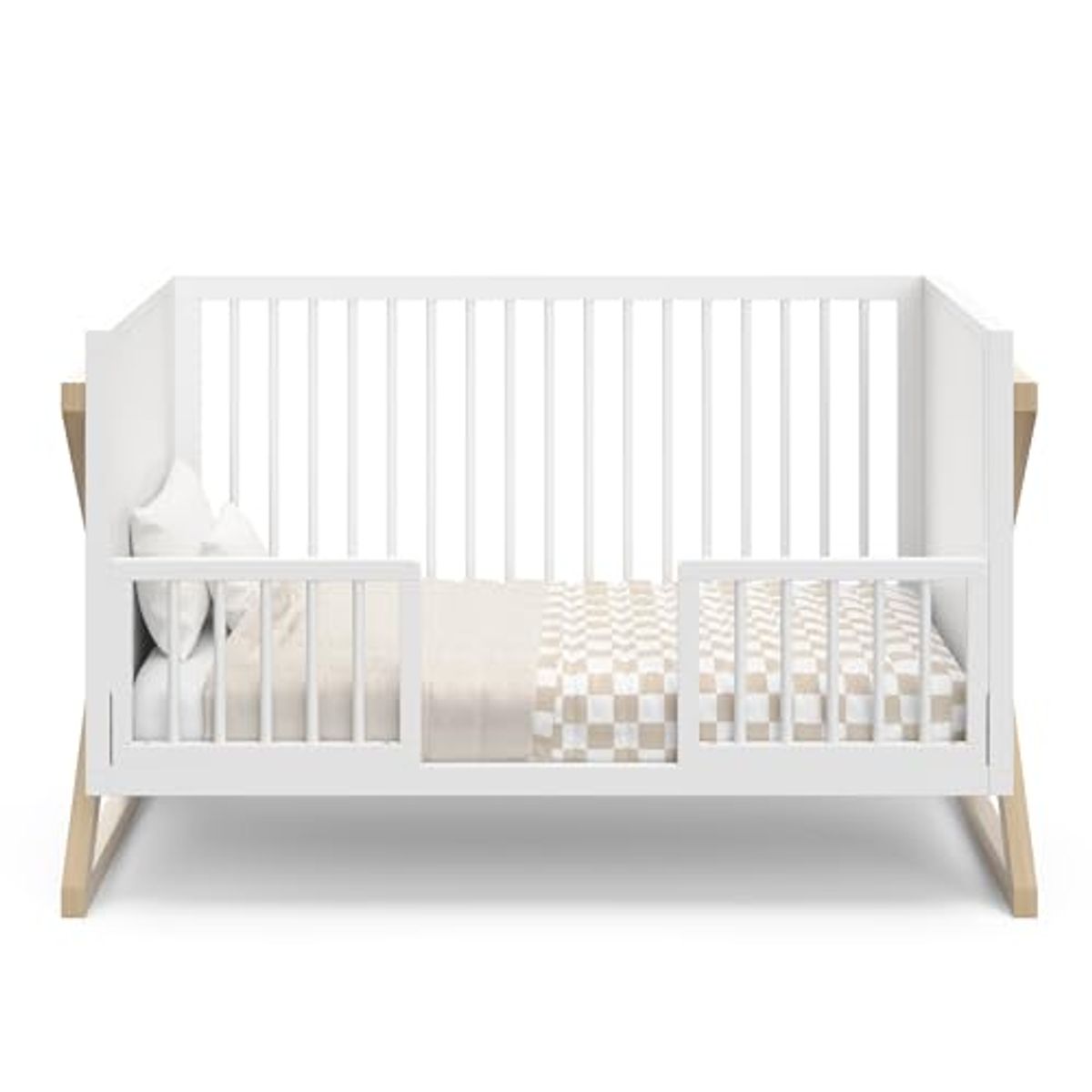 Storkcraft Equinox 3-in-1 Convertible Crib (Driftwood) - Easily Converts to Toddler Bed & Daybed, 3-Position Adjustable Mattress Support Base, Modern Two-Tone Design for Contemporary Nursery